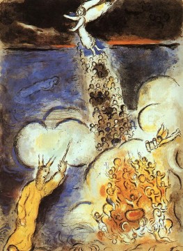 Moses calls the waters down upon the Egyptian army contemporary Marc Chagall Oil Paintings